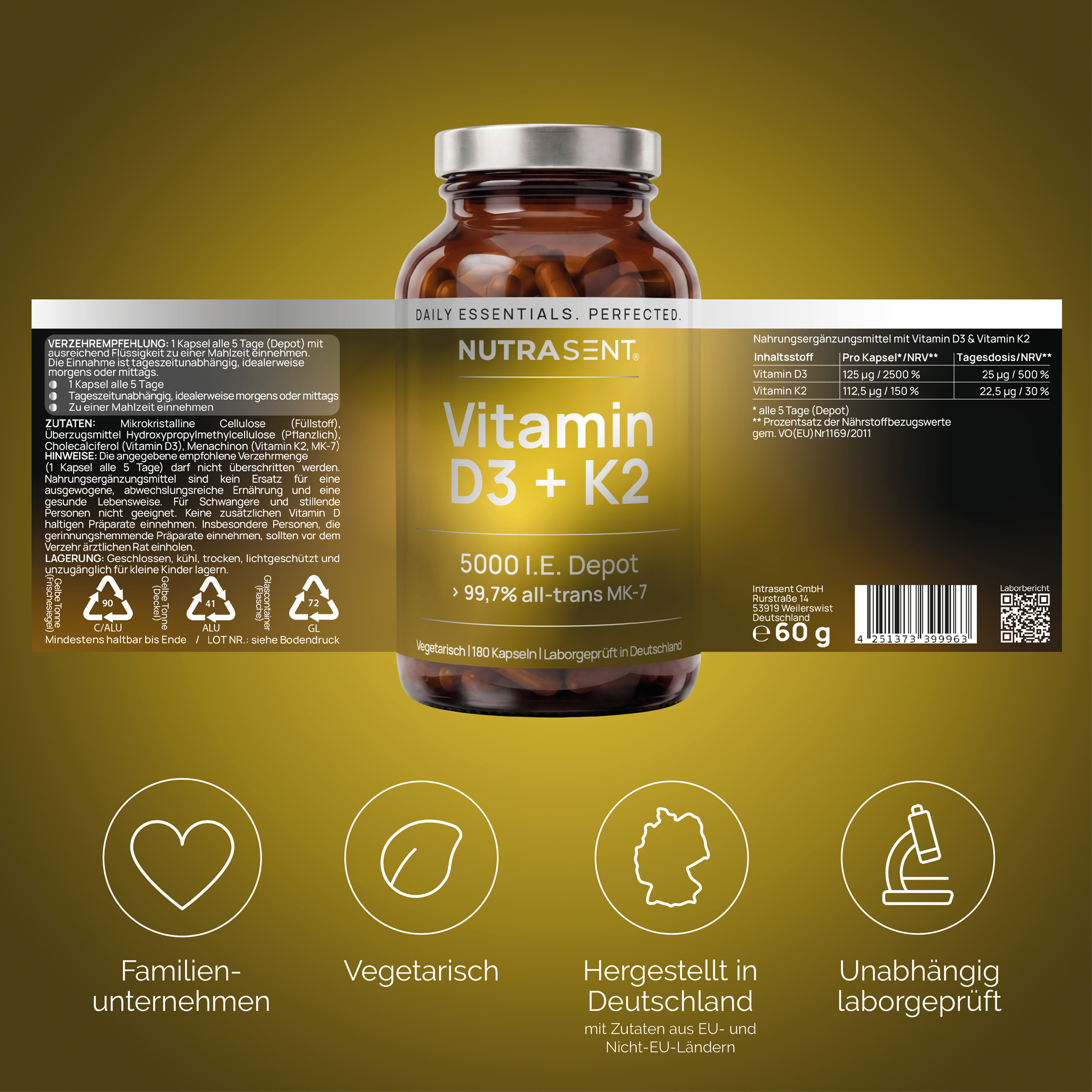 Vitamin D3 + K2